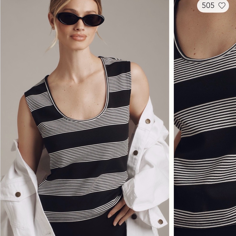 Bishop + Young Monochrome Striped Top
